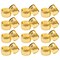 Gold Napkin Rings, Set of 12 for Dining Table (Metal, 1.8 Inches)